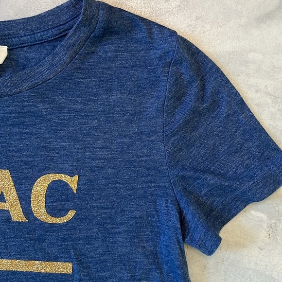 Forever 21 Tupac forPRESIDENT  Medium blue women’s cut T-shirt gold glitter SZ M - Picture 4 of 9